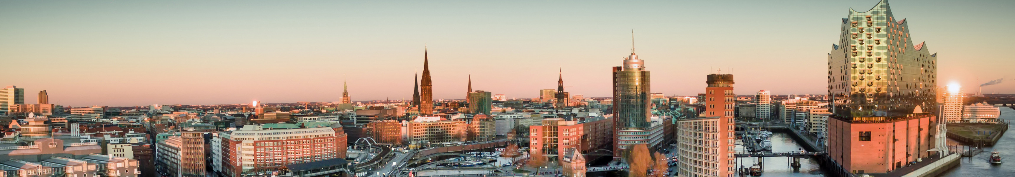 Skyline von Hamburg mit Hafen